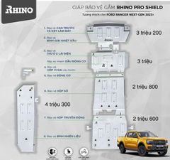 Tấm giáp gầm nhôm Rhino Ranger / Everest / Rapter 2023