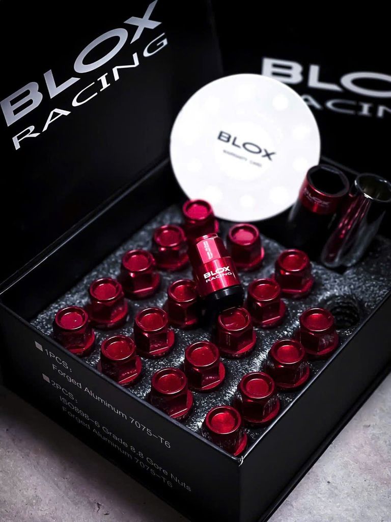 Ốc Blox Racing đỏ ngắn M12X1.5