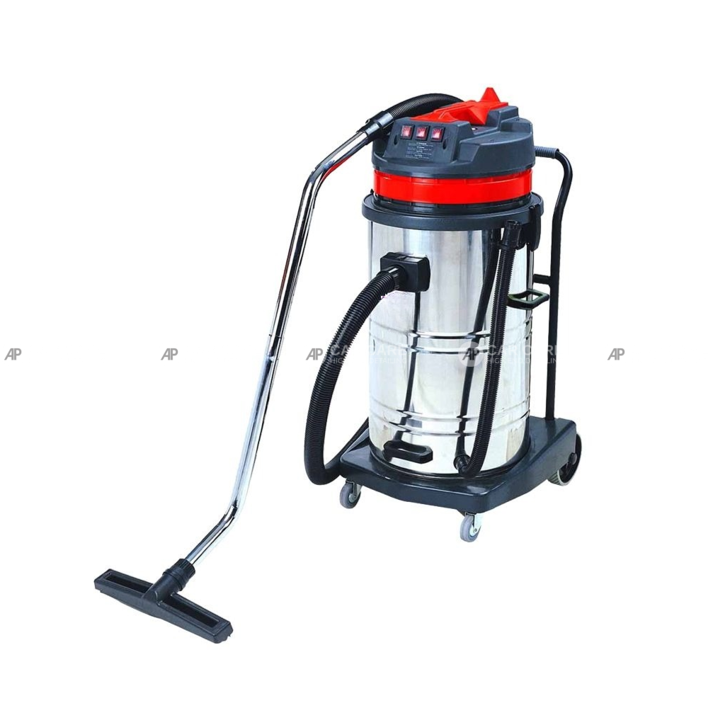 Máy hút bụi công nghiệp Camry 80 lít thùng inox, đầu máy 3 motor và xe đẩy