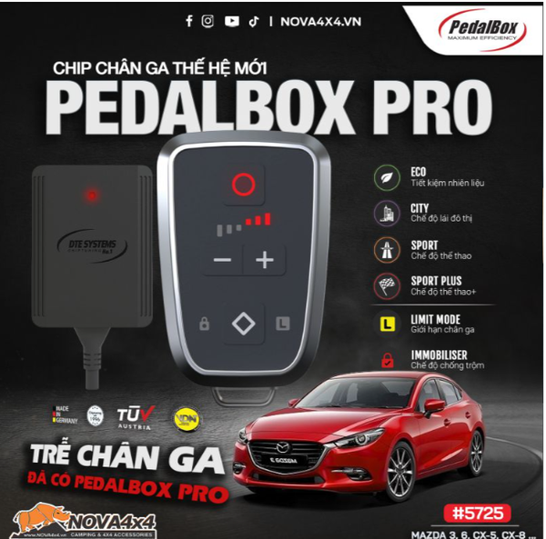 Chip chân ga PedalBox Pro 14725725 cho các dòng xe MAZDA