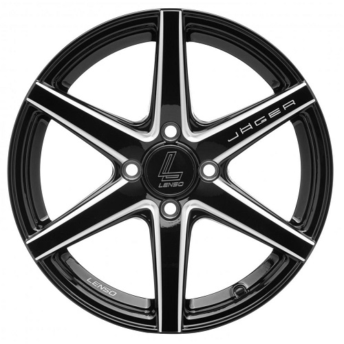 Mâm xe ô tô Lenso Jager Craft 6 chấu màu đen phay mặt, PCD 4x100