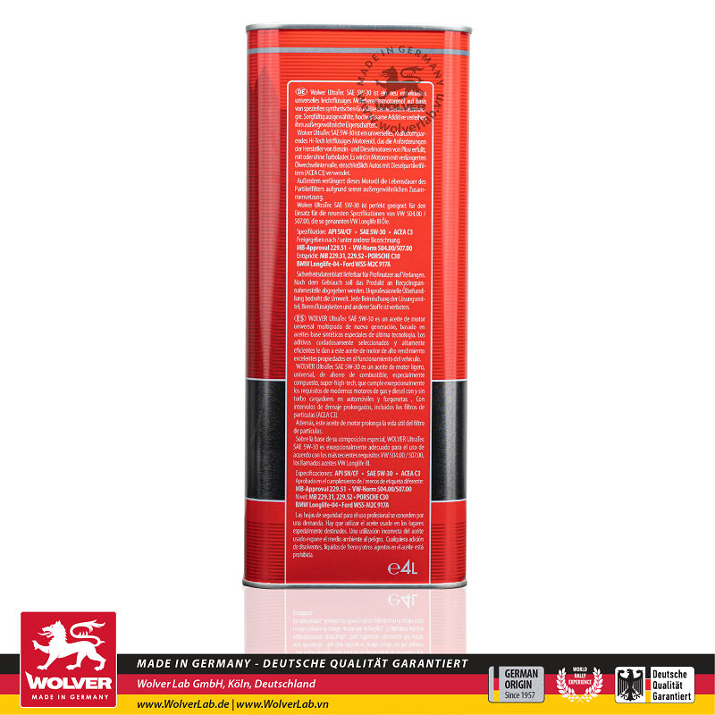 Dầu nhớt động cơ ô tô Wolver UltraTec 5W30 C3