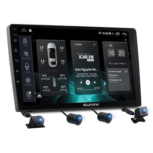 Đầu Android tích hợp camera 360 Icar Elliview S4