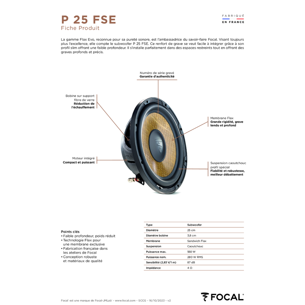 Loa Sub ô tô Focal P25 FSE Shallow 10 inch
