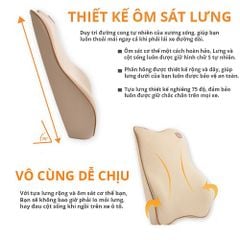 Gối tựa lưng cao su non bọc vải cao cấp