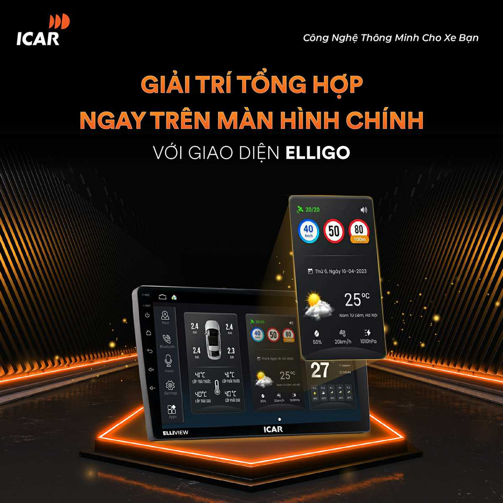 Elliview UE Màn hình Android Icar