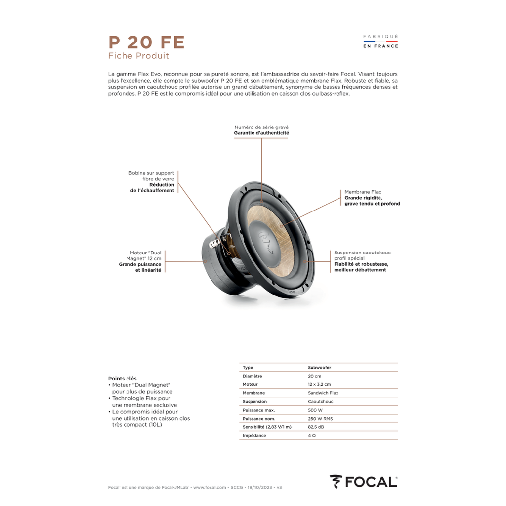 Loa SUB hơi ô tô Focal Flax Evo - P 20 FE
