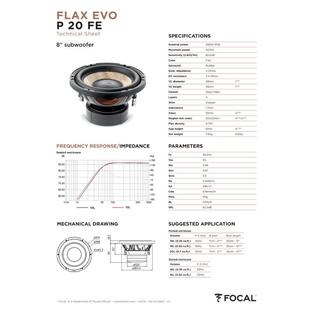 Loa SUB hơi ô tô Focal Flax Evo - P 20 FE