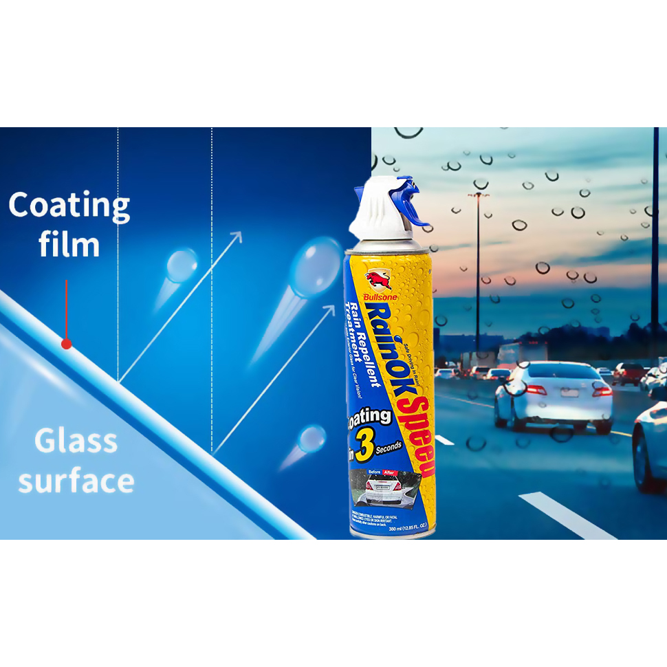 Minh họa lớp màng chống bám nước RainOK Speed trên bề mặt kính