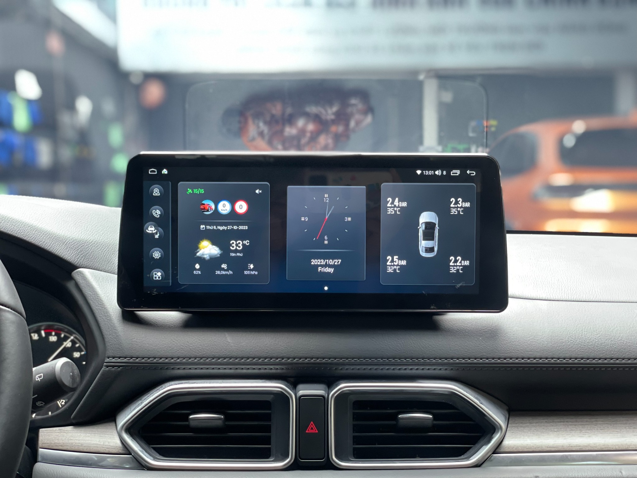 Màn hình Android liền camera 360 iCar Elliview Q4M lắp thực tế trên taplo Mazda CX-5