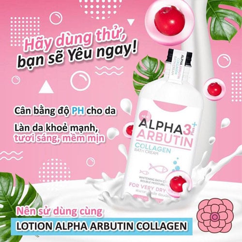 Sữa Tắm Trắng Da Alpha Arbutin 3 Collagen Bath Cream 350ml – Shop Đẹp 7 Ngày