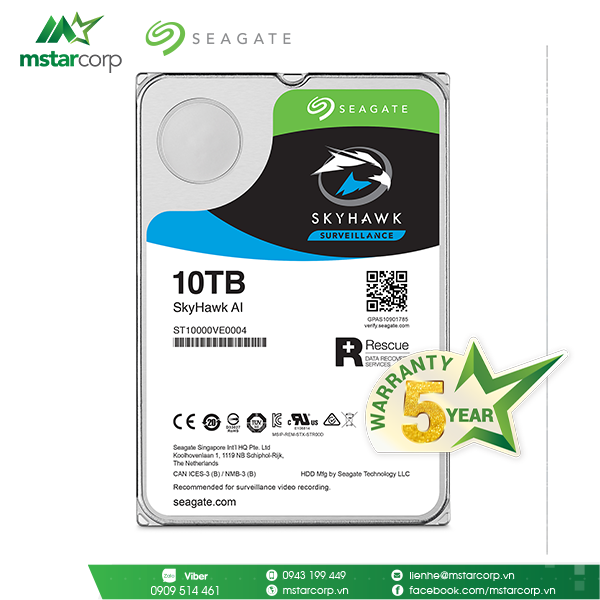  HDD Seagate SkyHawk AI 10TB – ST10000VE0008 