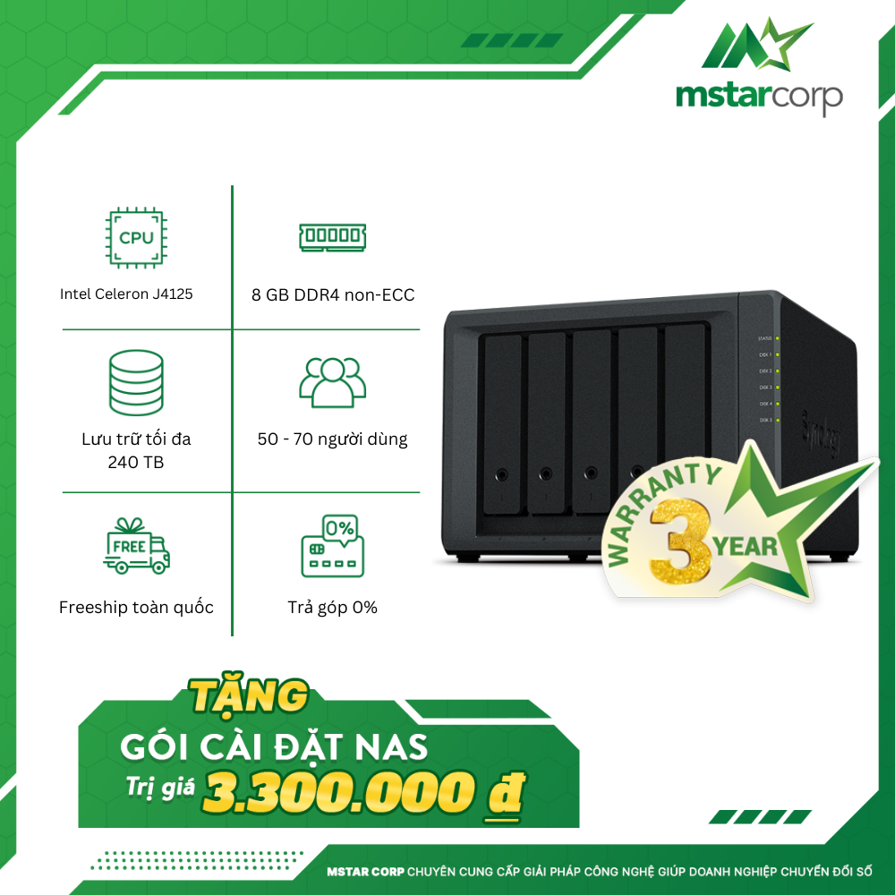  Thiết bị lưu trữ NAS Synology DS1520+ (Ngưng sản xuất) 