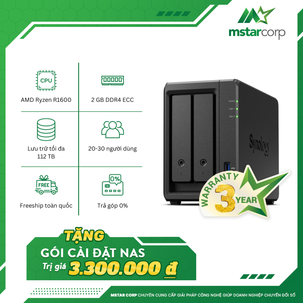  Thiết bị lưu trữ NAS Synology DS723+ 