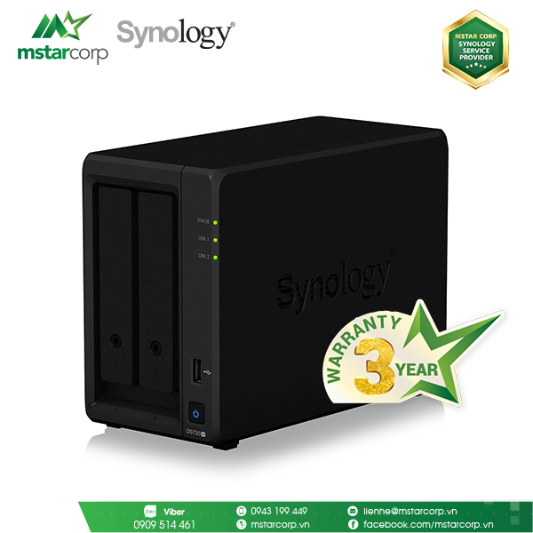  Thiết bị lưu trữ NAS Synology DS720+ (Ngưng sản xuất) 