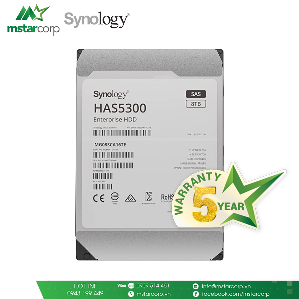  Ổ cứng 3.5” SAS HDD HAS5300-8T 