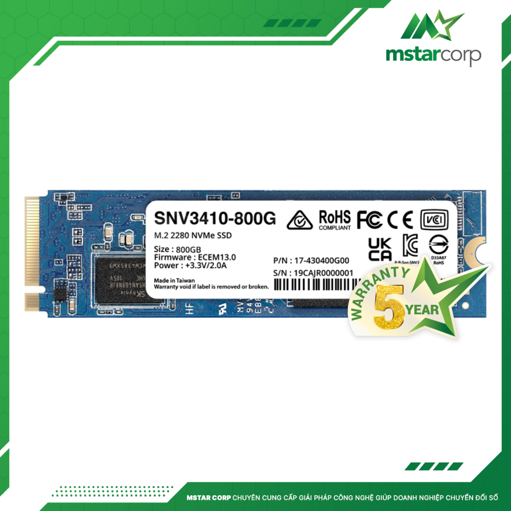  Ổ cứng SSD Synology SNV3410-800G 800GB M.2 2280 NVME 