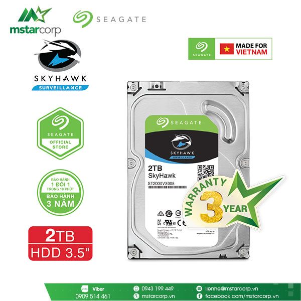  HDD Seagate SkyHawk 2TB - ST2000VX008 