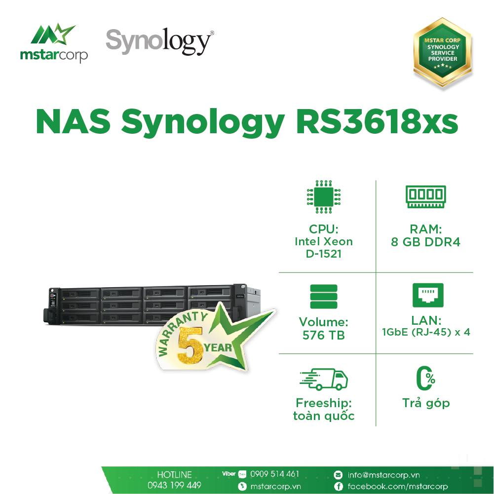  NAS Synology RS3618xs 