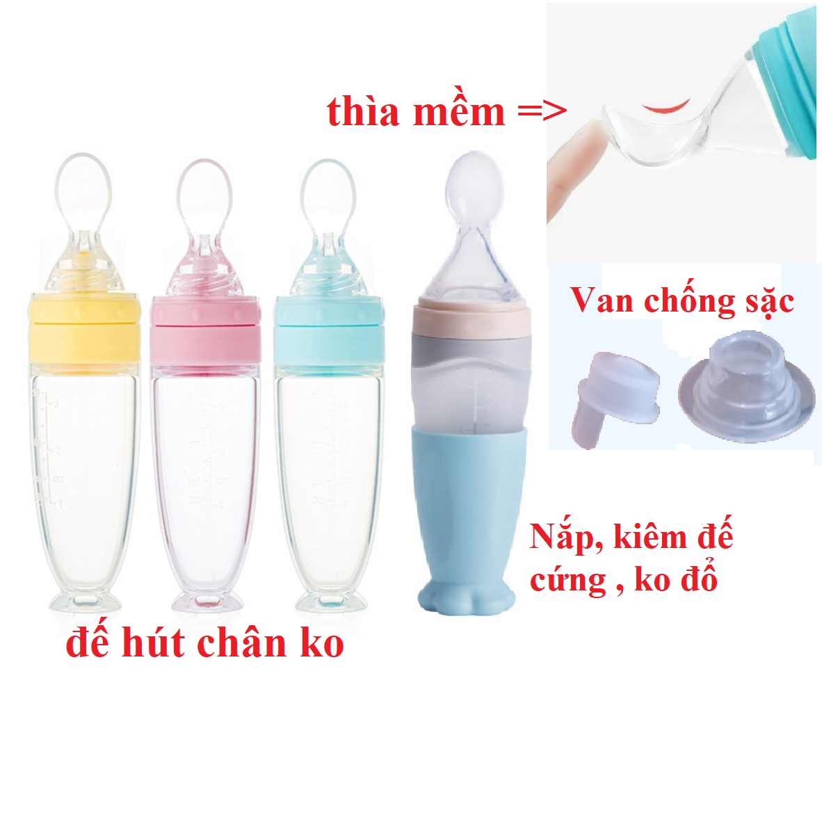 (sll23,5k) bình thìa núm mềm + chống sặc