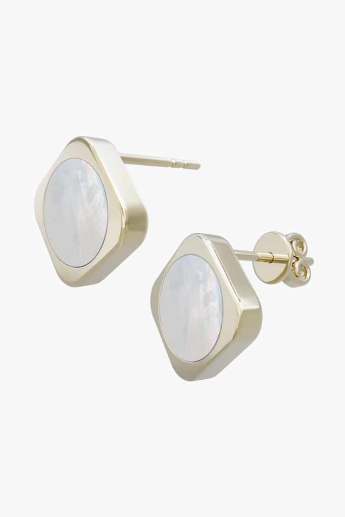 MOTHERLAND - Earrings - White Pearl Elements - Sterling Silver Gold Plated