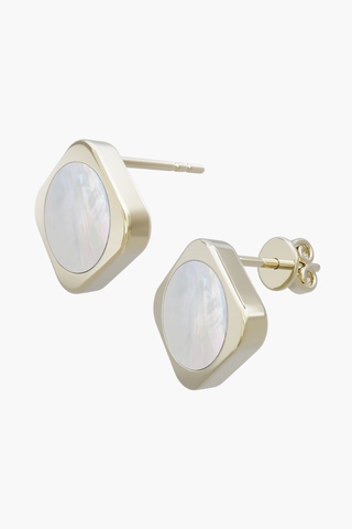 MOTHERLAND - Earrings - White Pearl Elements - Sterling Silver Gold Plated
