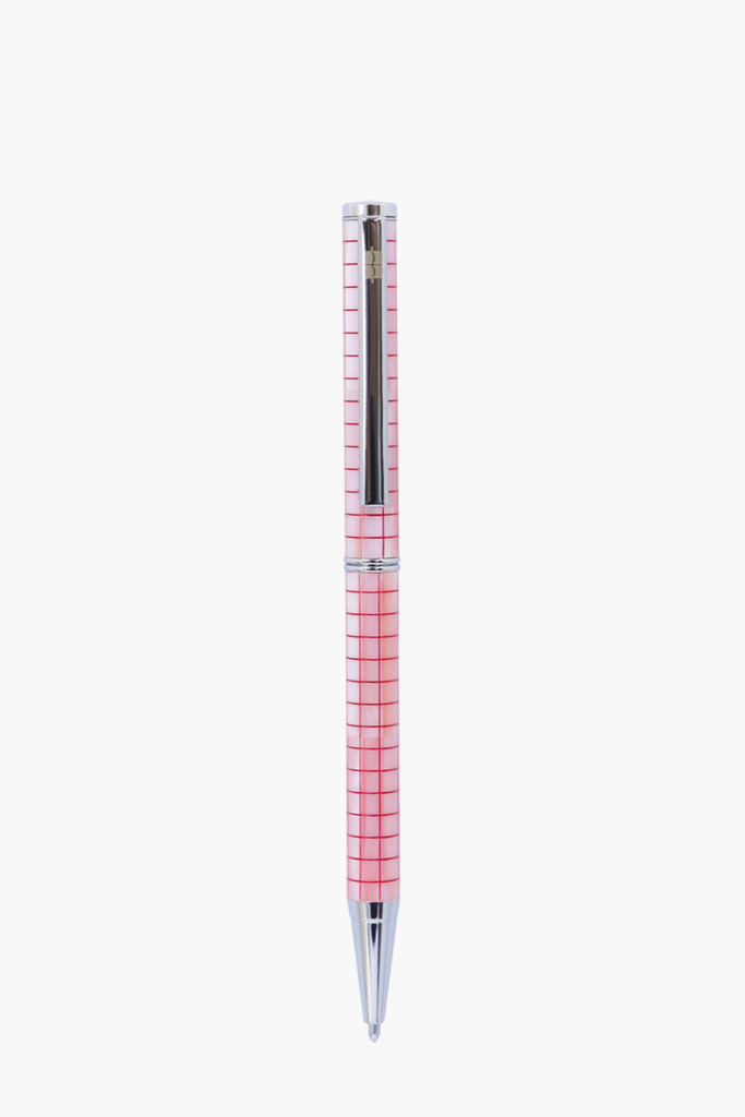 Inspired - Engrave Red Checked - Mississippi Pink Pearl - Chrome Plated