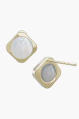 MOTHERLAND - Earrings - White Pearl Elements - Sterling Silver Gold Plated