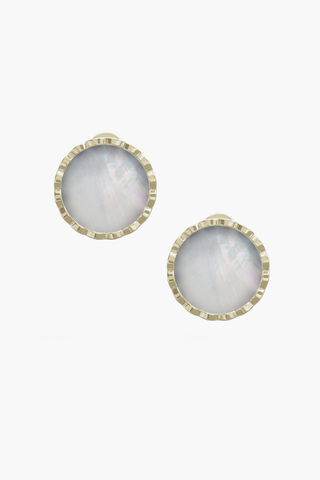 RISEA - Earrings - White Pearl Elements - Sterling Silver Gold Plated