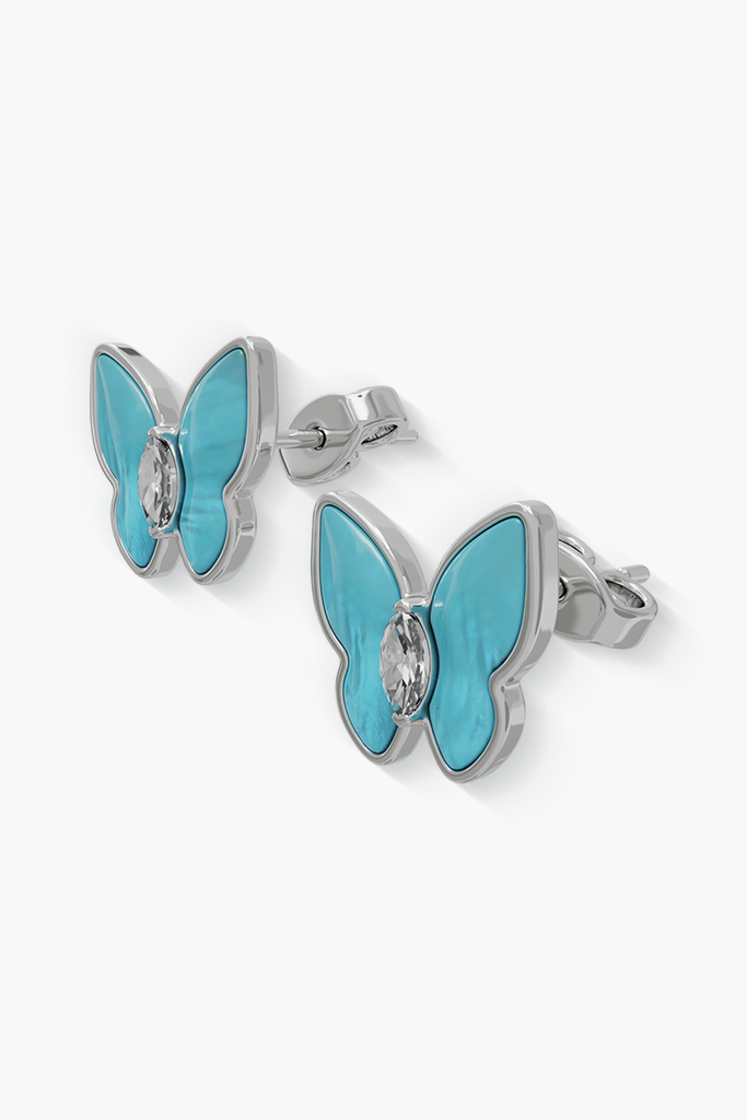 Springwing - Earrings - Blue Moon - Sterling Silver White Gold Plated