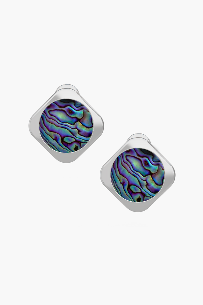 MOTHERLAND - Earrings - Abalone Elements - Sterling Silver White Gold Plated