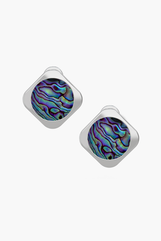 MOTHERLAND - Earrings - Abalone Elements - Sterling Silver White Gold Plated