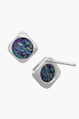 MOTHERLAND - Earrings - Abalone Elements - Sterling Silver White Gold Plated