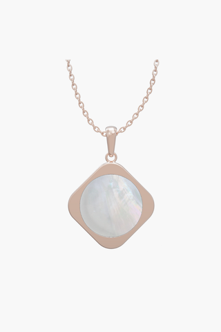 MOTHERLAND - Pendant - White Pearl - Sterling Silver Rose Gold Plated