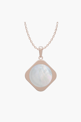 MOTHERLAND - Pendant - White Pearl - Sterling Silver Rose Gold Plated
