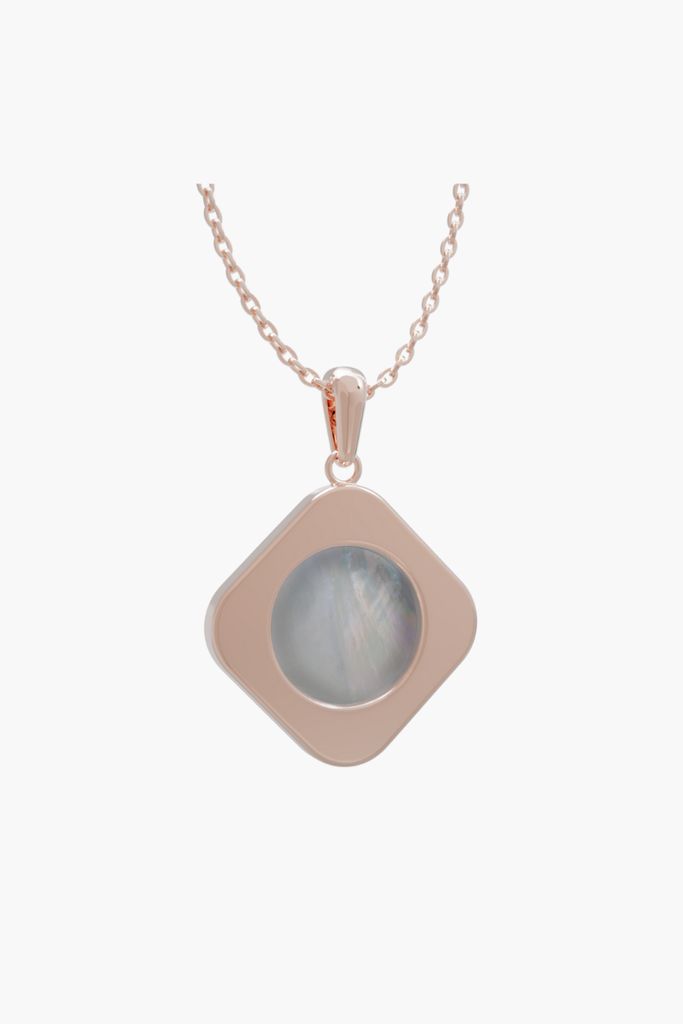 MOTHERLAND - Pendant - White Pearl - Sterling Silver Rose Gold Plated