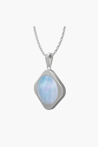 MOTHERLAND - Pendant - Alice Blue Pearl - Sterling Silver White Gold Plated