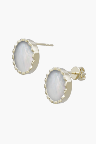 RISEA - Earrings - White Pearl Elements - Sterling Silver Gold Plated