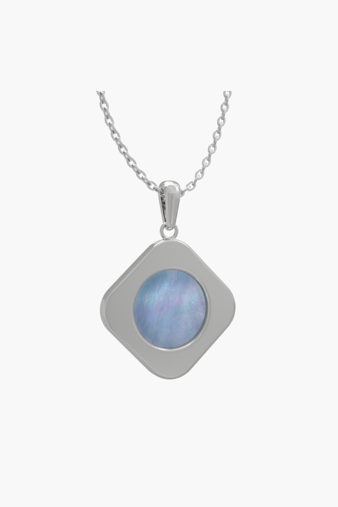 MOTHERLAND - Pendant - Alice Blue Pearl - Sterling Silver White Gold Plated