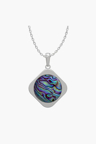MOTHERLAND - Pendant - Abalone - Sterling Silver White Gold Plated