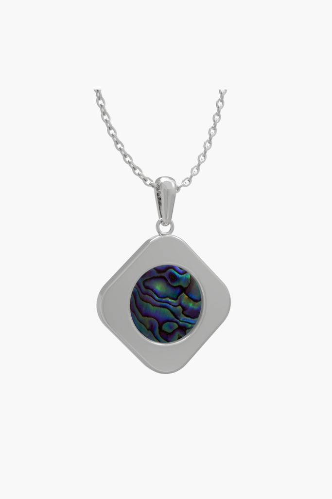 MOTHERLAND - Pendant - Abalone - Sterling Silver White Gold Plated