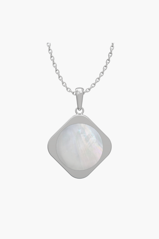 MOTHERLAND - Pendant - White Pearl - Sterling Silver White Gold Plated