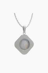 MOTHERLAND - Pendant - White Pearl - Sterling Silver White Gold Plated