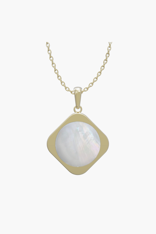 MOTHERLAND - Pendant - White Pearl - Sterling Silver Gold Plated