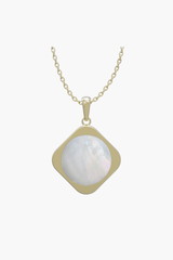 MOTHERLAND - Pendant - White Pearl - Sterling Silver Gold Plated
