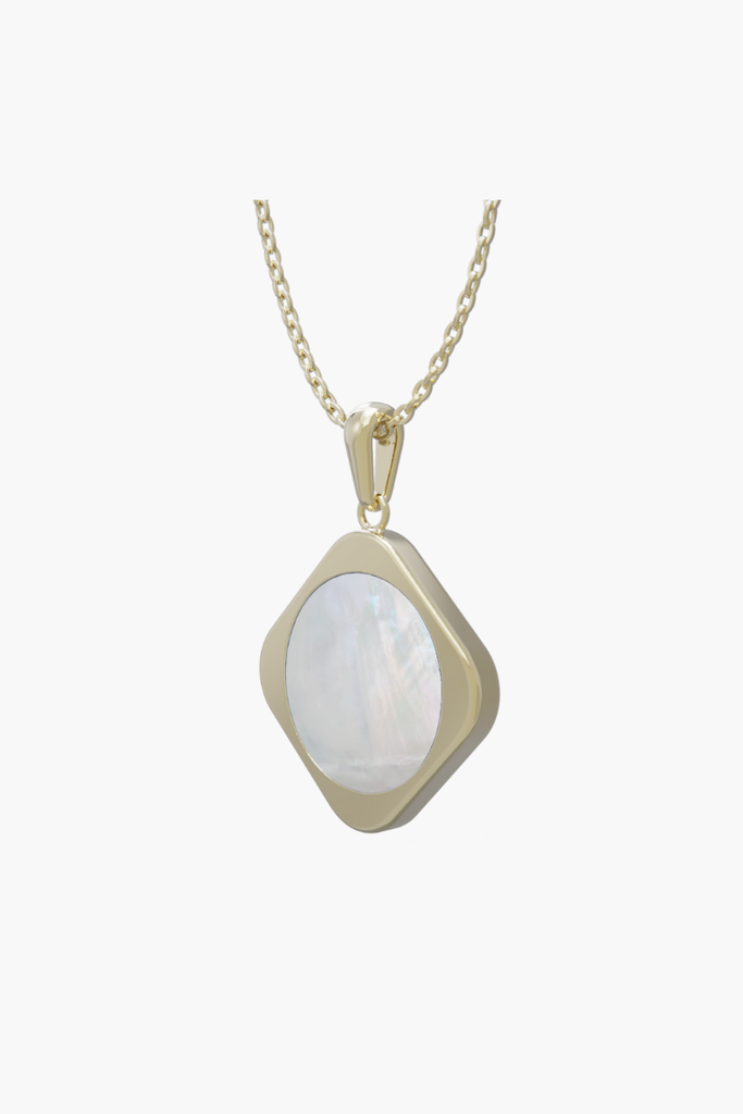 MOTHERLAND - Pendant - White Pearl - Sterling Silver Gold Plated