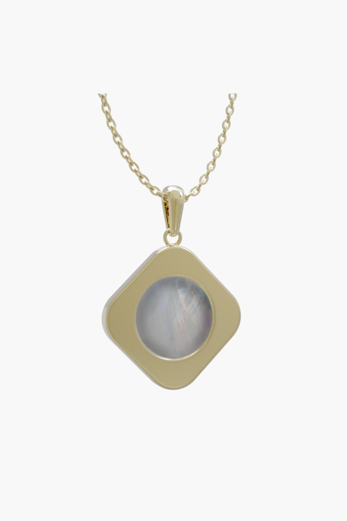 MOTHERLAND - Pendant - White Pearl - Sterling Silver Gold Plated