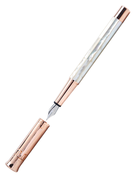  Gemperor - Bút Máy Ngọc Trai Trắng Bắc Úc - Mạ Vàng Hồng 