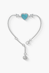 Heartbeat - Bracelet - Blue Moon - Sterling Silver White Gold Plated