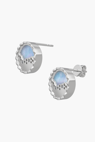 MERINE - Earrings - Alice Blue Pearl Elements - Sterling Silver White Gold Plated